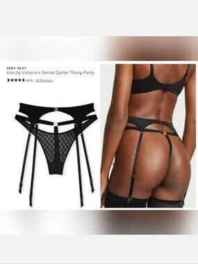 2 In 1 Victoria's secret very sexy ICON garter belt with attached thong panty XL